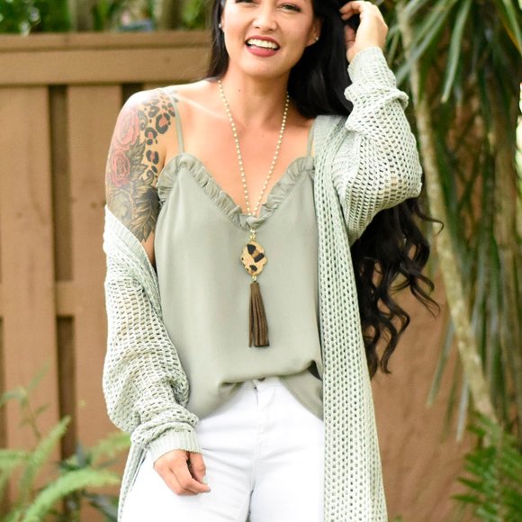 Sage Ruffled Camisole - Picture 2 of 4